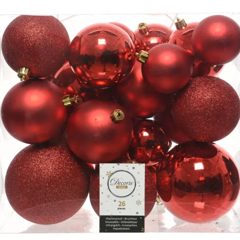 Best Sale Sapins 26 Boules De Noël Classiques Rouges Plastique