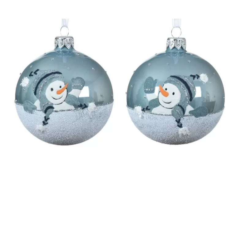 Flash Sale Sapins 2X3 Boules Bonhomme De Neige Bleues