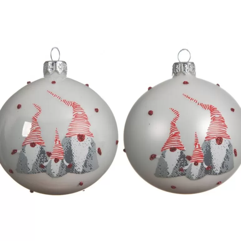 Fashion Sapins 6 Boules Gnomes Blanc Hiver