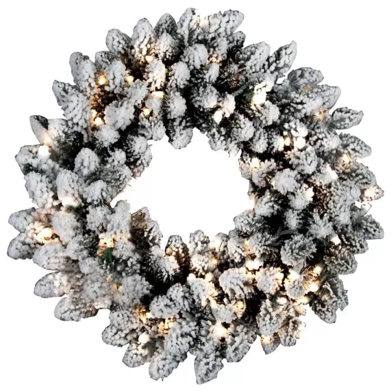 Sale Sapins Couronne Artificielle Floquee & Lights