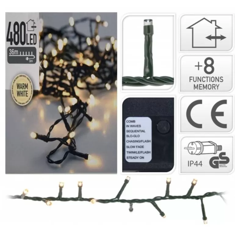 Online Sapins Guirlande 480 Led Blanc Chaud